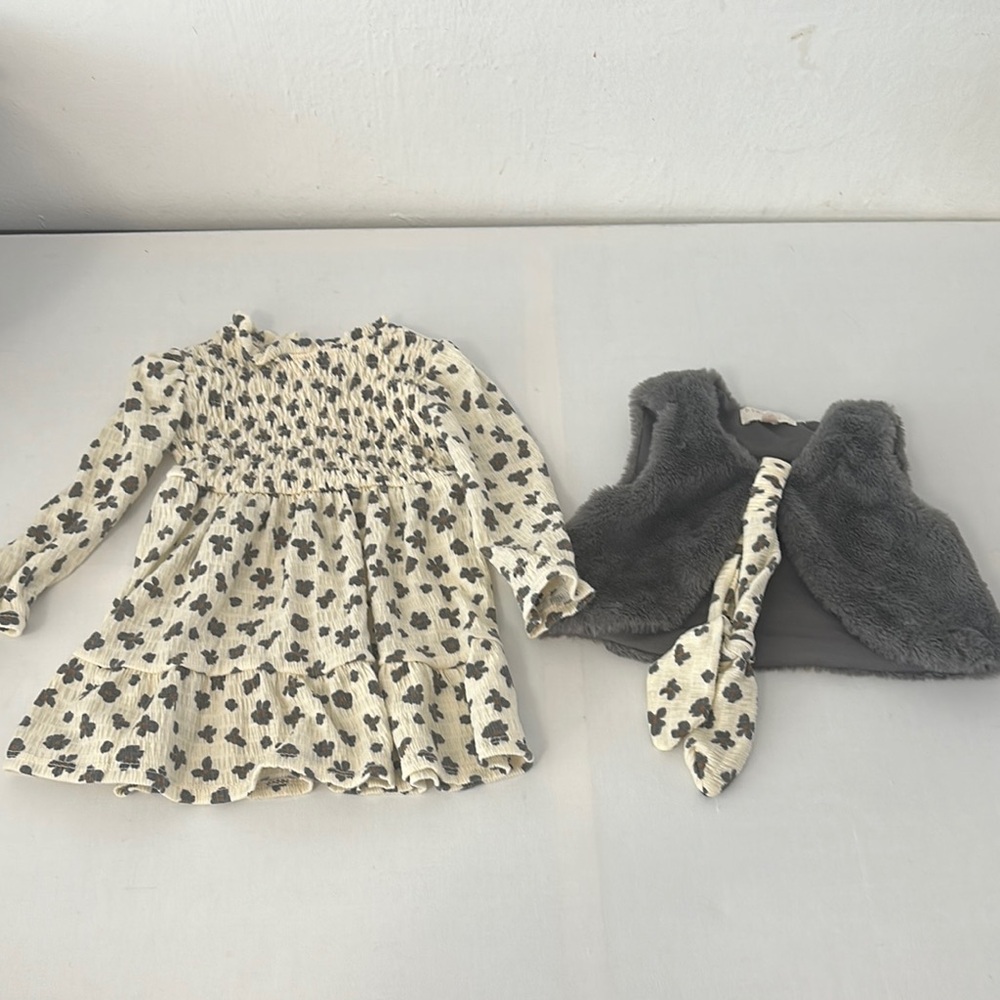 12 months old baby Floral Dress with Vest